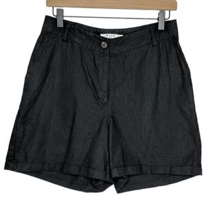 NA-KD Size 36 Asymmetric Waist Linen Blend Short Black